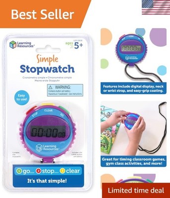 Learning Resources Simple 3 Button Stopwatch, Supports Science Investigations...