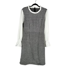 Bloomchic Black and White Tweed Midi Dress Size 14/16