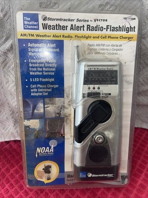 Storm tracker Vector VEC172WB Weather Alert Radio Flashlight Cell Phone Charger