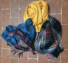 Lot of 3 Scarves Pashmina Soft Scarf Shawl Wraps Preowned