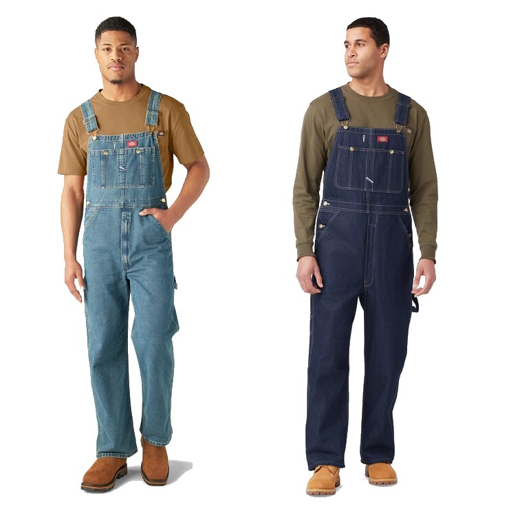Dickies Mens Indigo Bib Overalls Workwear Cotton Overall Denim