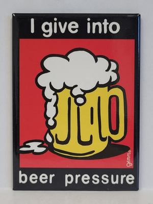 #ad #ad Fridge Metal Magnet 2.5quot;x3.5quot; Grimm I Give into Beer Pressure NEW Cartoon $9.95