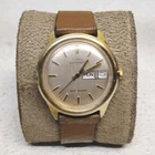 Vintage 37mm Timex Automatic Day Date Gold Tone Men's Watch 48861 10978