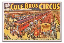Cole Bros Circus - Poster Vintage Trains Animals Parade Big Top Art Print