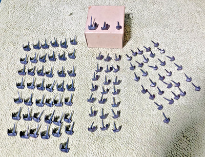 FULL BOX (98) VINTAGE HAND FORGED HOB-NAILS MADE IN SWITZERLAND INSTRUCTIONS NOS