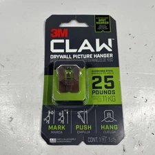 3M CLAW Drywall Picture Hanger Hardened Steel 25lbs Canvas Photo Painting Poster
