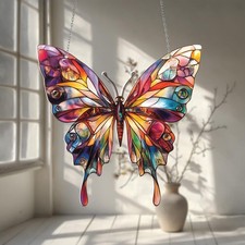 Butterfly Acrylic Window Hanging: Colorful Home Decor