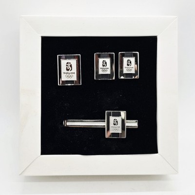 2008 OLYMPIC GAMES BEIJING MEN S CUFFLINKS, PIN TIE BAR SET NEW IN ORIGINAL BOX