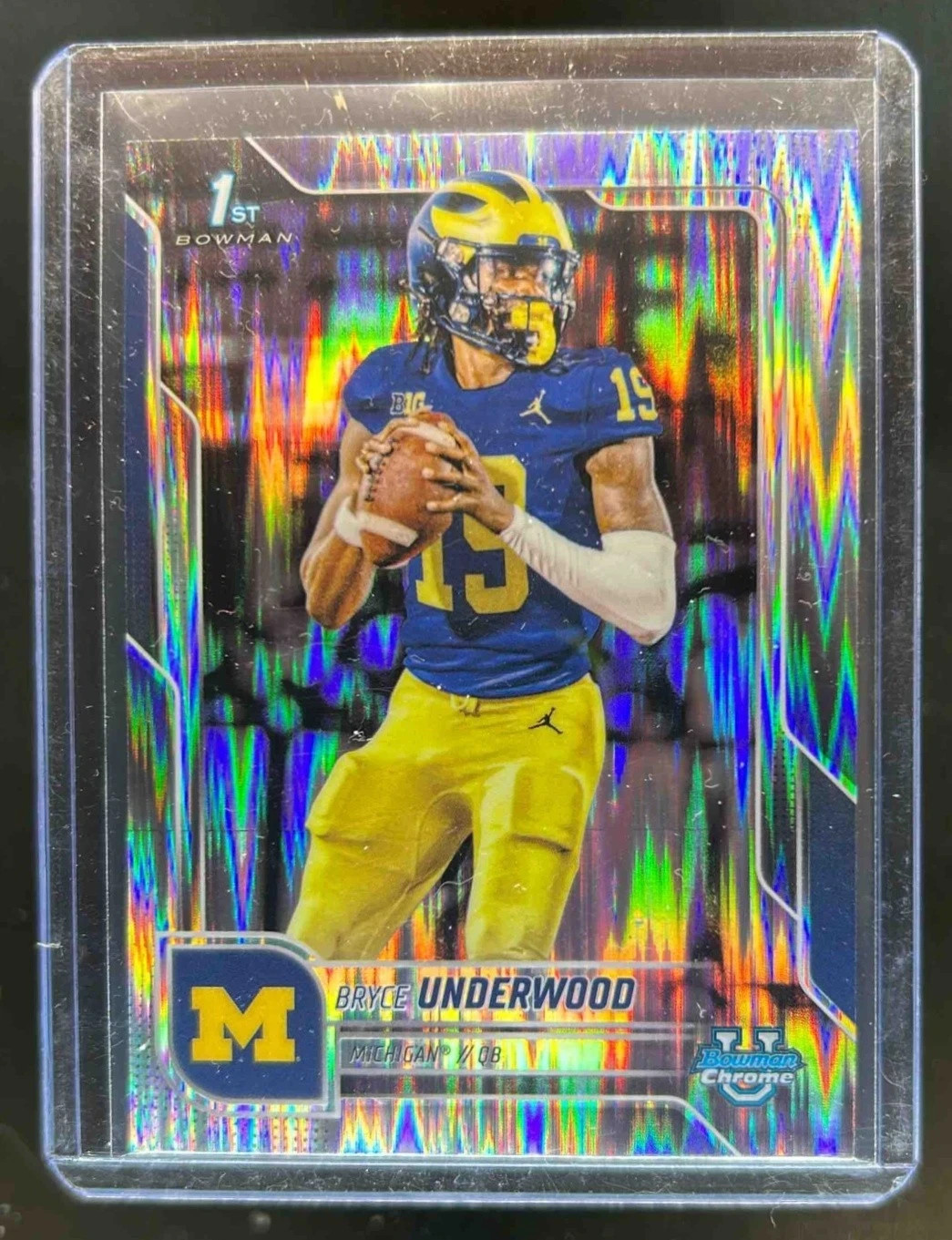 2025 Bowman Chrome U Bryce Underwood Prospects Stealth Refractor #196 Michigan