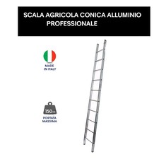 Scala in Alluminio Leggera Conica per Potatura 6 Gradini 2 mt Max 150 kg ED1 