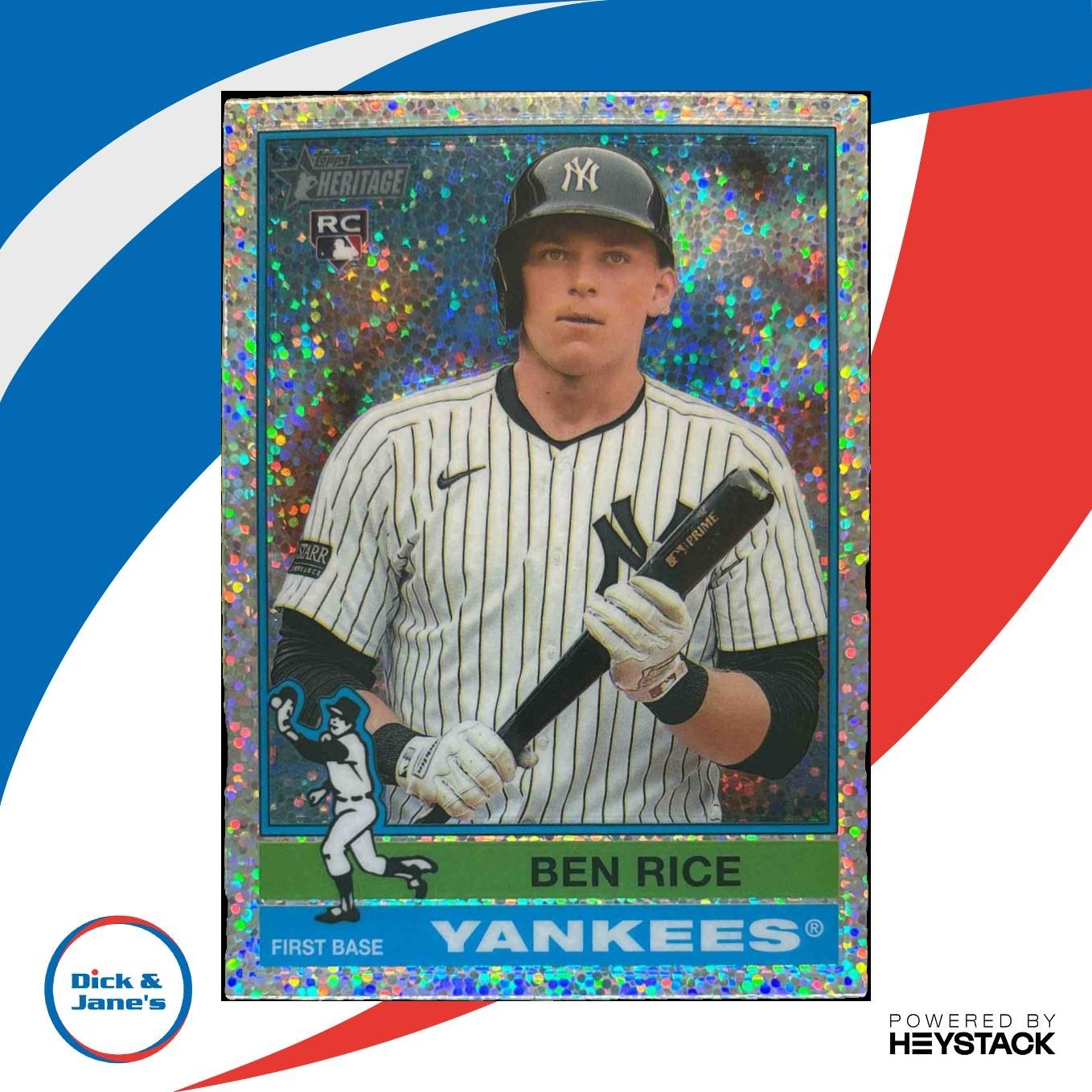 2025 Topps Heritage Ben Rice Chrome Silver Sparkle #406 RC New York Yankees