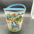 1950's J. Chein Co. sand pail Little Bo Peep vintage tin beach toy fairy tales