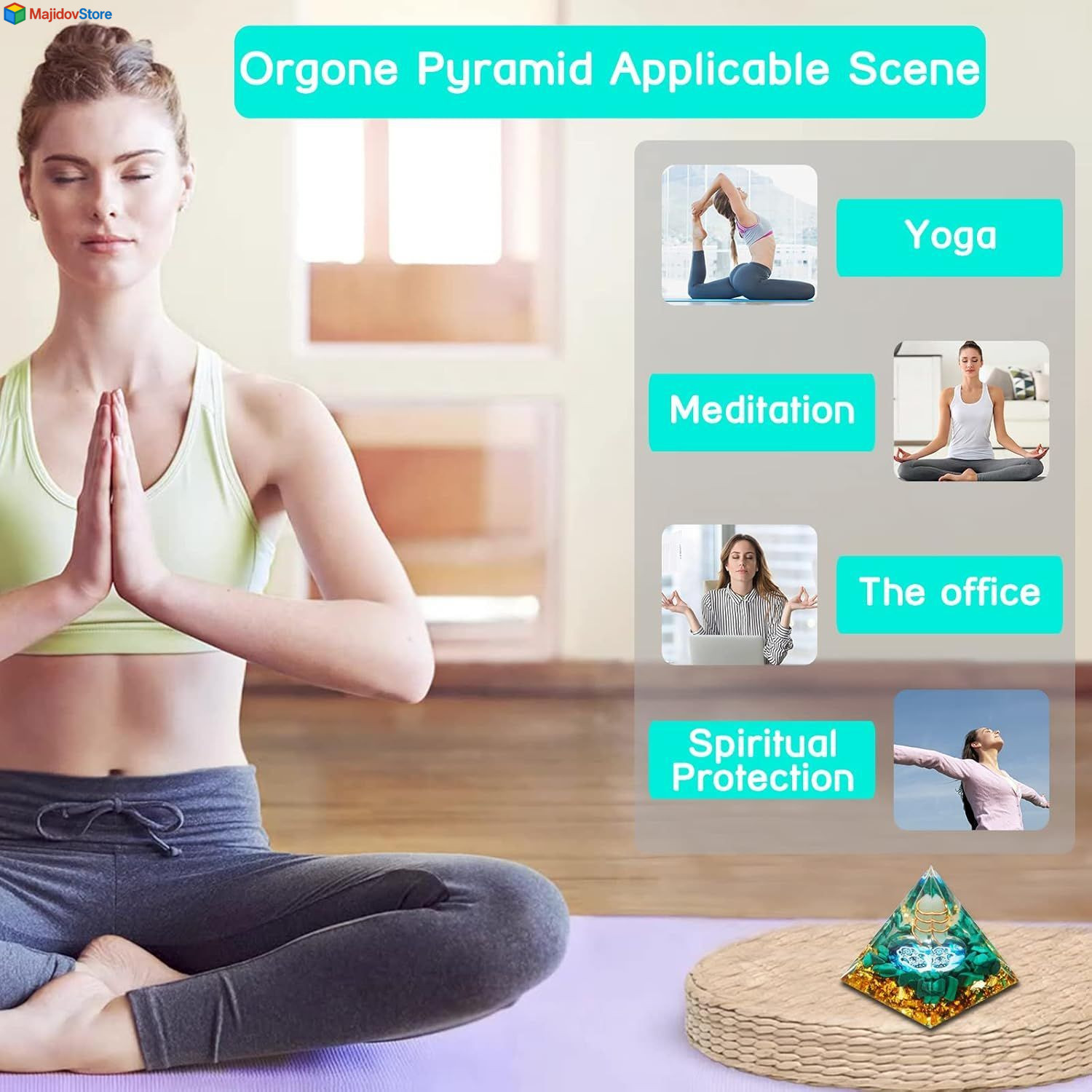 Orgone Pyramid Energy Generator Emf Protection Healing Meditation Orgonite USA 