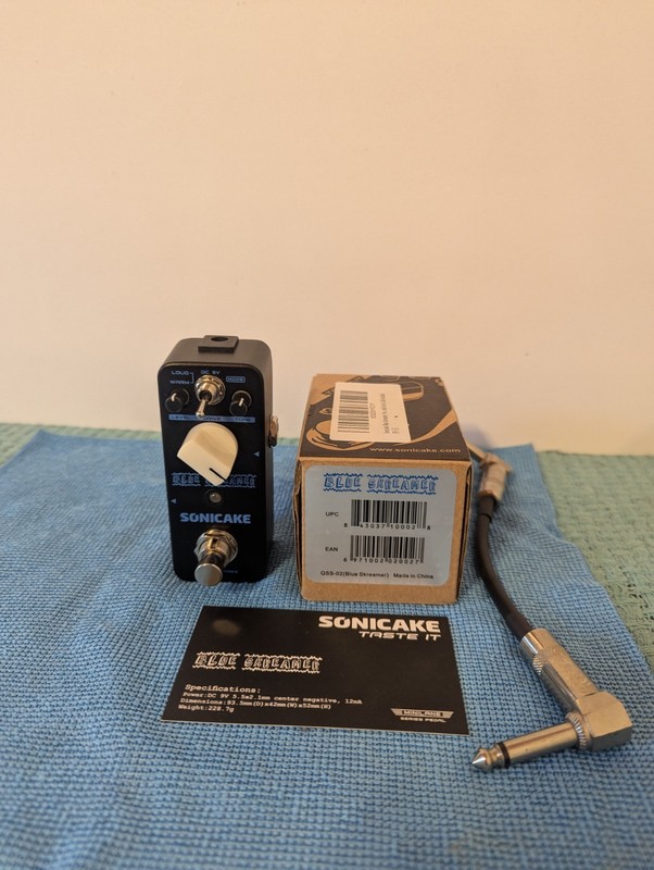 Sonicake Blue Screamer Overdrive Mini Pedal New In Box With Paper And Cable