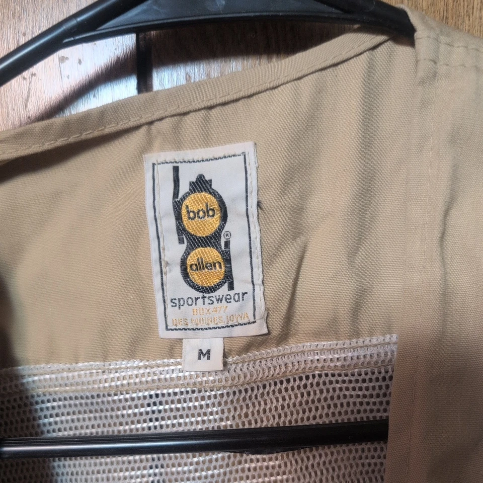 VTG BOB ALLEN GUN CLUB HUNTING VEST OUTDOOR SPORTSWEAR SZ M KHAKI - Image 3 of 4