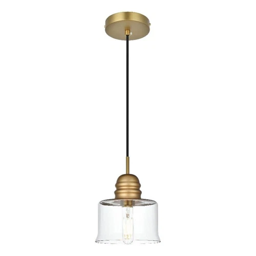 Living District Kenna 6.5" Pendant Clear Shade In Satin Gold - Picture 1 of 10