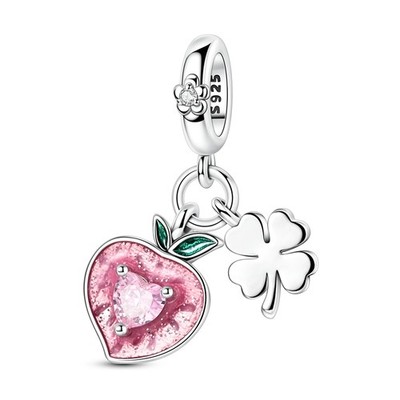 MULA European 925 Sterling Silber Charm Pfirsich Kleie Anhänger für Frauen Armba