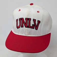 Vintage UNLV Rebels Hat Pro-Line Cap Co Fitted 7 White Red Hey Reb Made in USA