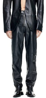 Mugler x H&M Real Leather Biker Moto Pants Black Men's Size 38 NEW NWT