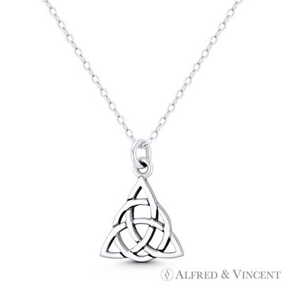 Trinity-Knot / Triquetra Symbol .925 Sterling Silver Irish Celtic Charm Pendant