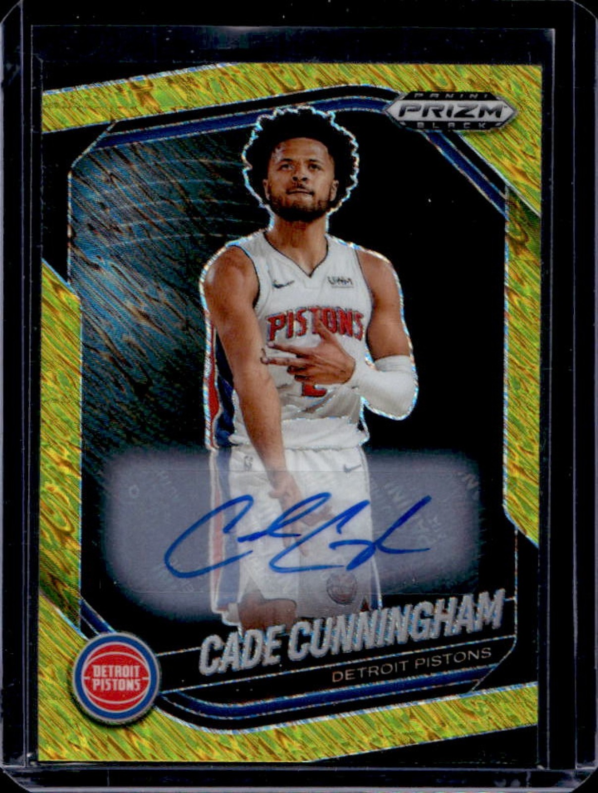 2024-25 Panini Prizm Black Cade Cunningham Auto Gold Shimmer FOTL Prizm #/10 view 1