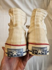 Vintage 60s CONVERSE Chuck Taylor All Star Blue Label White 10 RARE Comfort USA