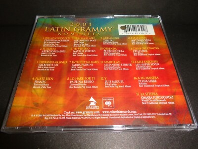 2001 LATIN GRAMMY NOMINEES w/ Christiana Aguilera, Juanes, Thalia
