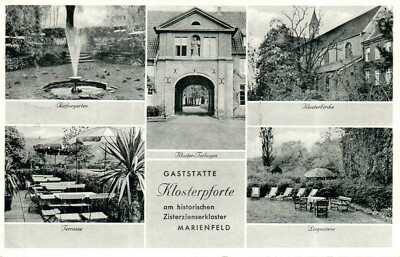 Postcard * restaurant monastery gate - at the historic Cisterian monastery Marienfeld (AB) 70543