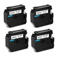 4 PK Black on White Label Tape MK231 231 12mm for Brother PT-65SCCP PT-45M 70HOL