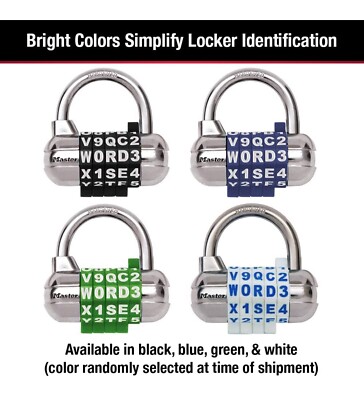 Master Lock Set Your Own Word & Number Combo Pad Lock 1534D Random Variety