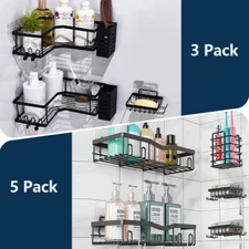 5 Pack Shower Caddy Adhesive Shower Organizer for Bathroom Storage & Kitchen