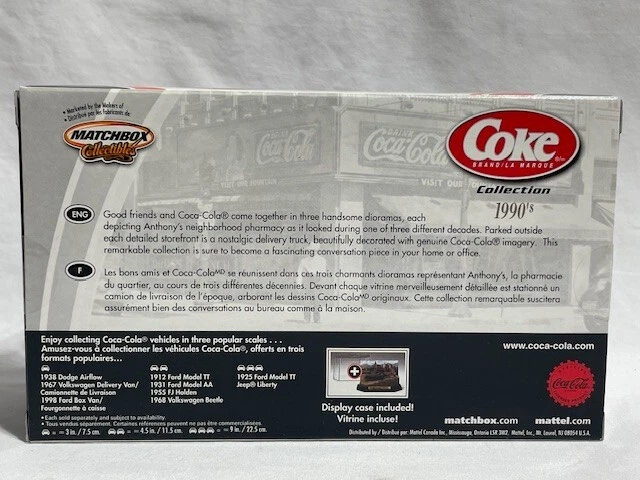 Matchbox Collectibles Coca Cola 1998 Ford Box Van, Red, Anthony's Pharmacy, NIB - Image 3 of 3