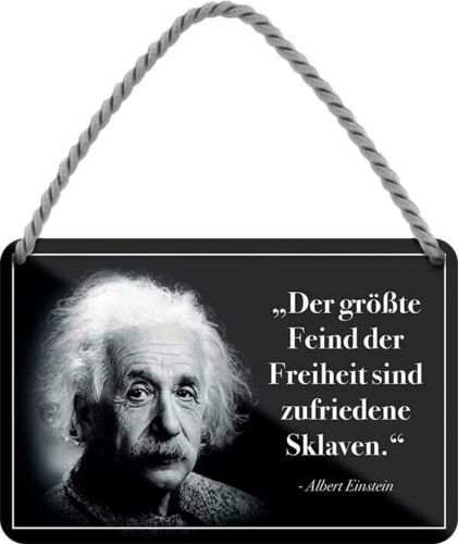 Der größte Feind Einstein Spruch Sprüche Zitat Hängeschild Blechschild C0248 - Bild 1 von 2