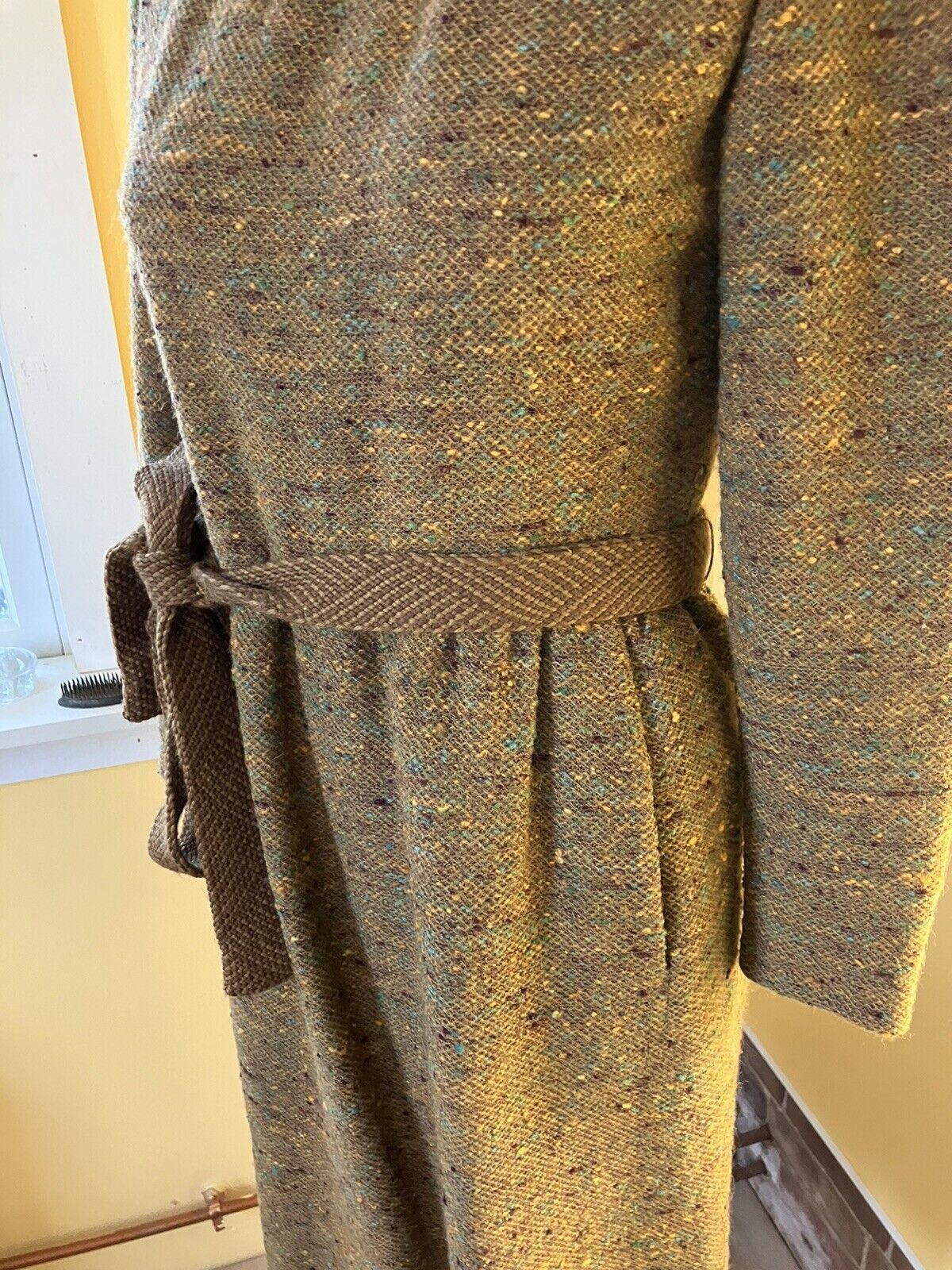 Vintage Handmade Brown Tweed Dress 1960s Madmen M… - image 5