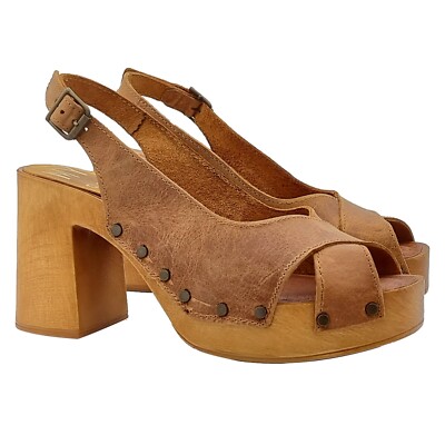 Leather-colored sandals with heel 8.5 cm - Made in Italy - MY162 LEATHER
