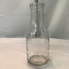 Vintage Clearfield Dairy Co INC Milk Bottle Clear Embossed Quart PA Pennsylvania