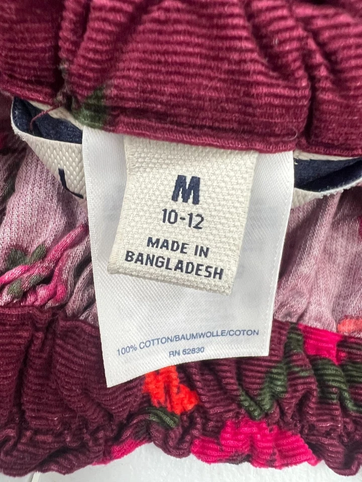 Falda de pana Lands End para niñas talla mediana púrpura rosa estampado floral Foto 3 de 4