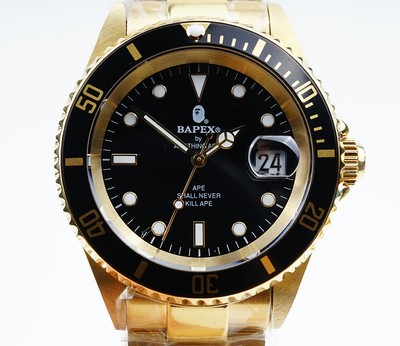 gold bape watch