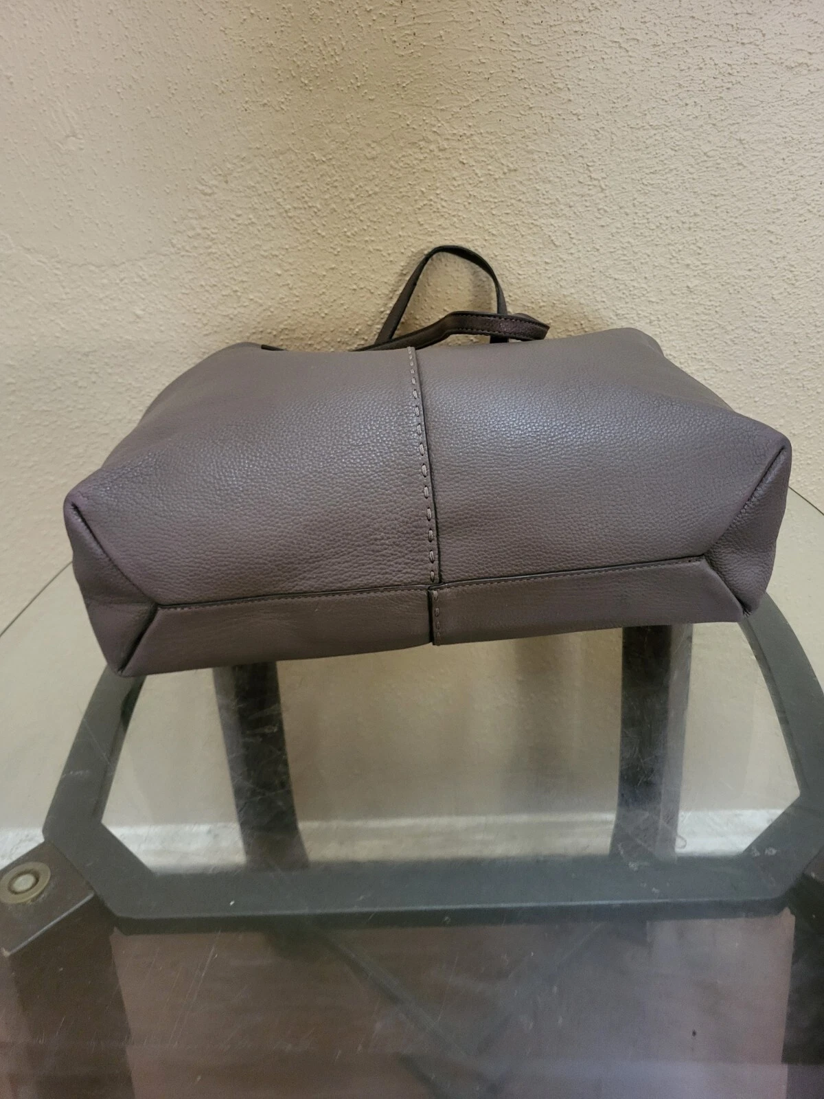 Borsa a tracolla Tory Burch grande in pelle grigia Cond.is V.Gd