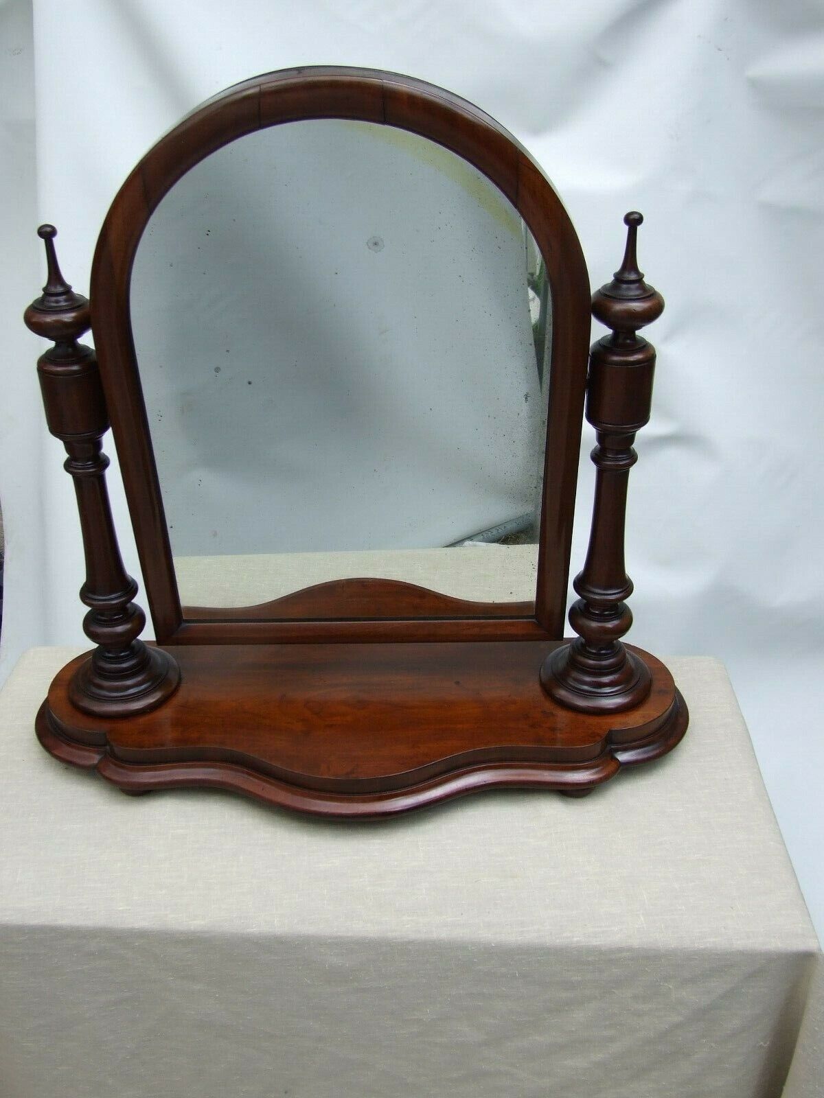 Antique Victorian Mahogany Carved Cheval Shaving Swing Mirror Vintage C.1880's 