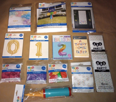 Balloon birthday party supplies Yard, Confetti, Door, Arch, Pump decoration LOT