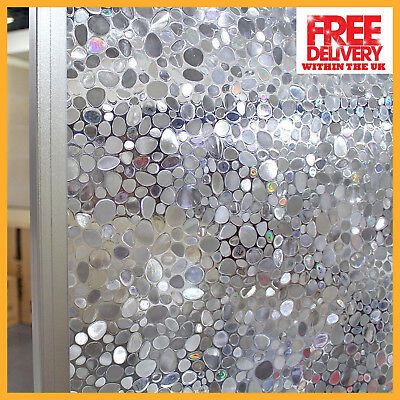 Embossed Premium Quality Frosted 3D Effect REUSABLE Decorative Window Privacy Static Film Bubbles Design Stained Glass Effect 1m x 90cm