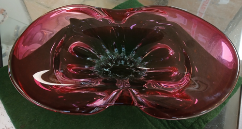 Mid Century Bohemia Chribska Pink Table Centre/Bowl by Josef Hospodka - Picture 3 of 7