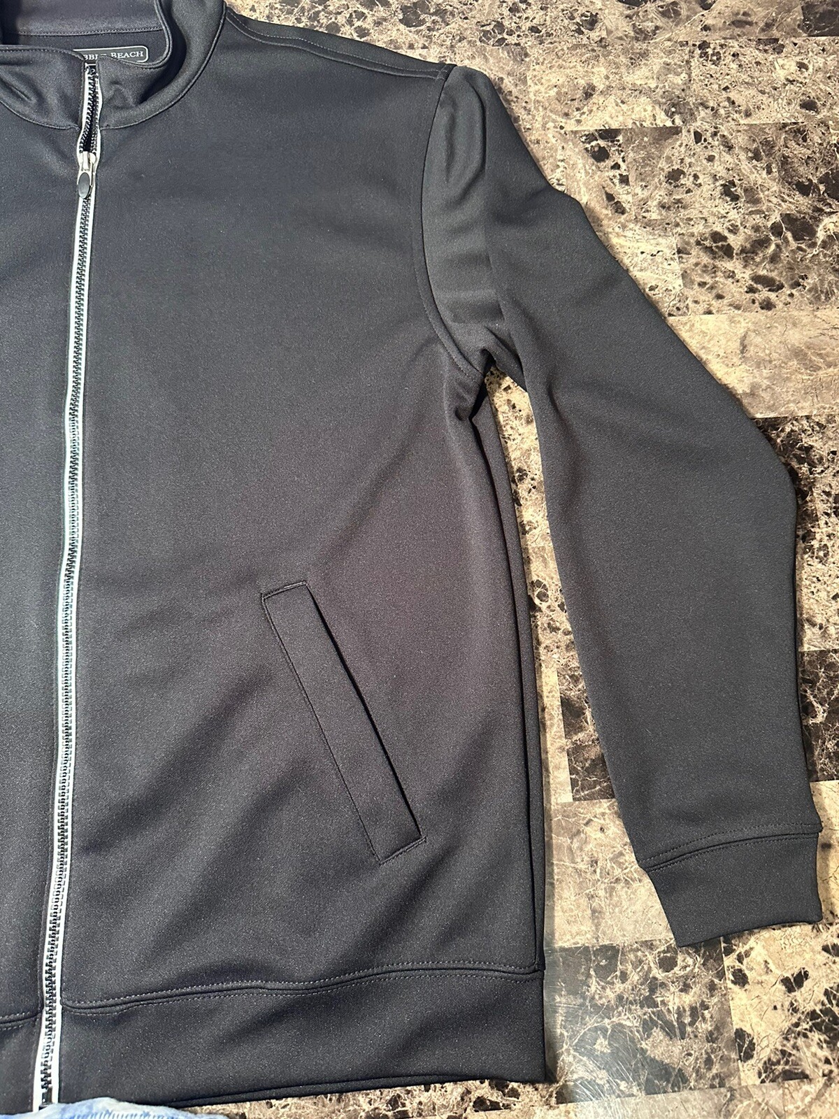 Pebble Beach Performance Black Zip up Jacket Size… - image 5