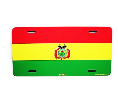 BOLIVIA BOLIVIAN FLAG METAL NOVELTY CAR LICENSE PLATE AUTO TAG