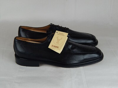 Belvedere Florence Men\'s Shoes Black Genuine Ostrich, Leather Italy Made Size 14 Belvedere Florence Handmade Black Ostrich/Leather Vintage  main image 2
