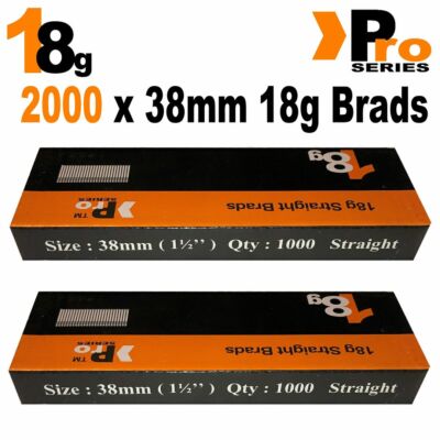 18 g 2000 x 38 mm Bradnägel, (für Nagler, Paslode, Dewalt, S4, ProSeries Silverline)