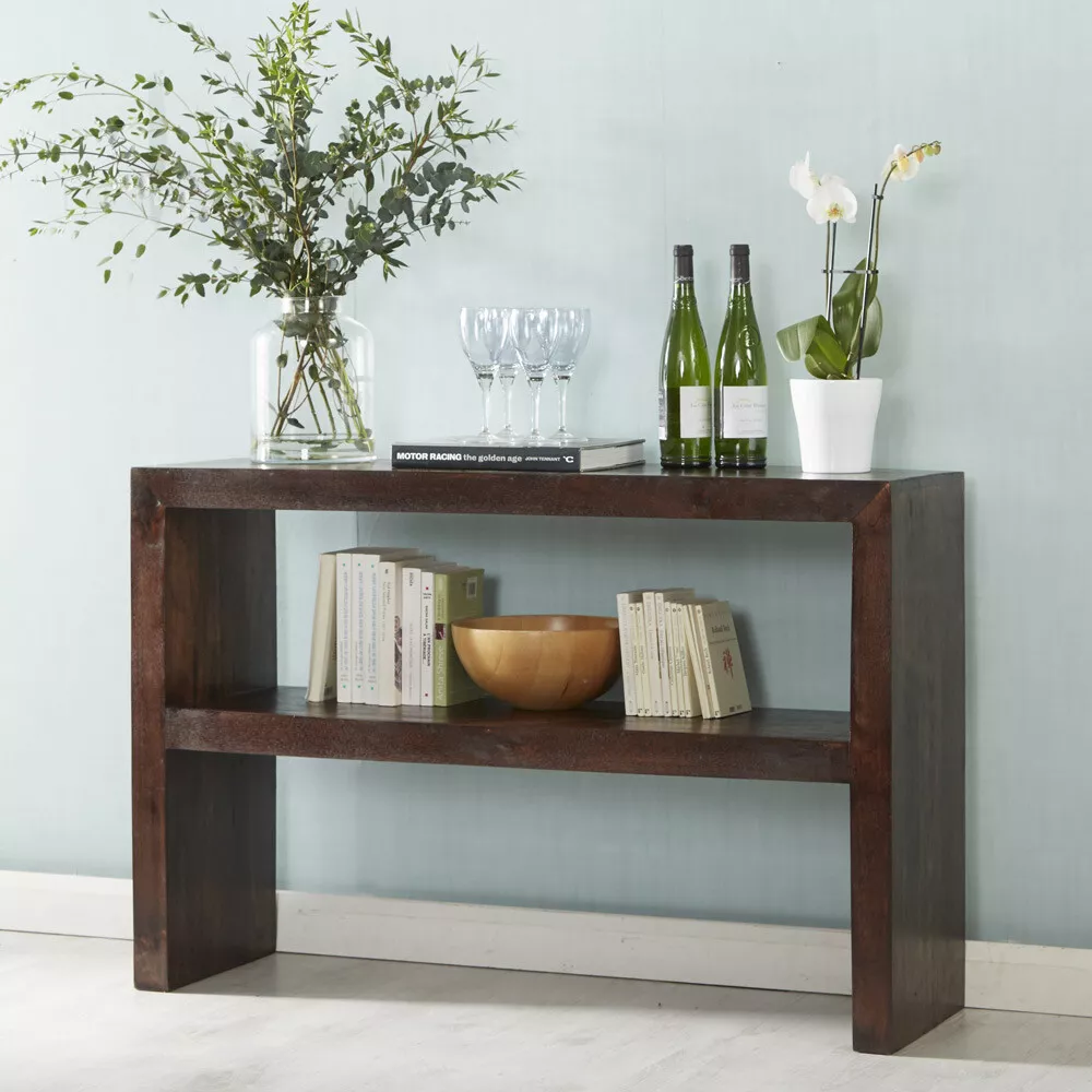 Contemporary wood 2024 console table