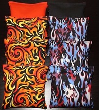 FLAMES SKULLS Cornhole Bean Bags 8 ACA Regulation Harley Orange Black Bags