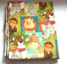 Cotton Jungle Babies Patch Safari Animals Kids Fabric Print by the Yard 2010